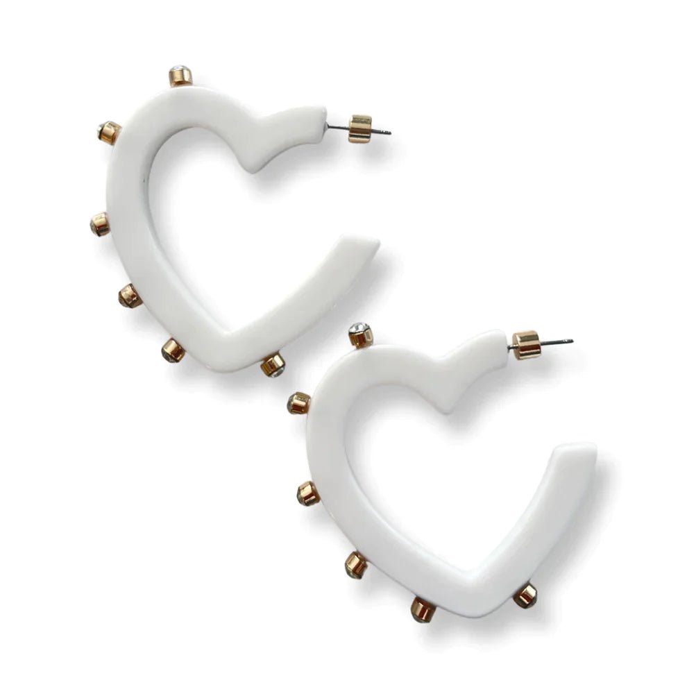 Smith & Co Jewel Design Small Lover Jewel Hoop - Stark White - Capri by Sunset & Co.
