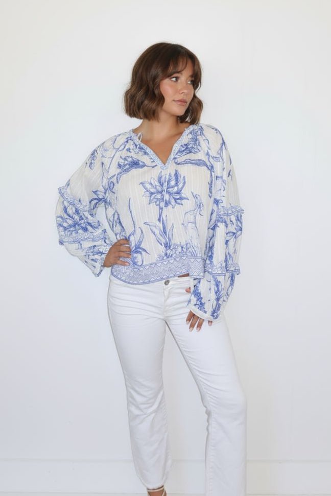 Nibi Mtk Kendra Blouse - Capri by Sunset & Co.