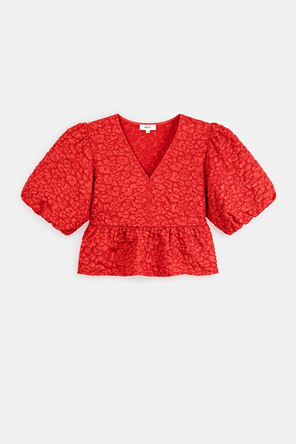 SUNCOO Lupe Jacquard Blouse - Capri by Sunset & Co.