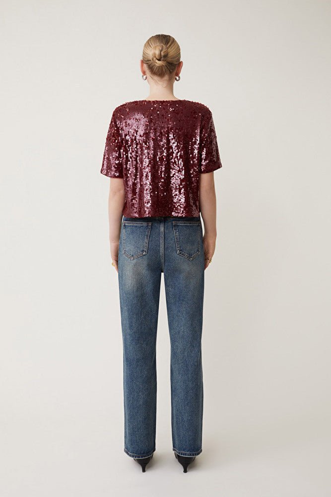 SUNCOO Louise Sequin Tee - Capri by Sunset & Co.