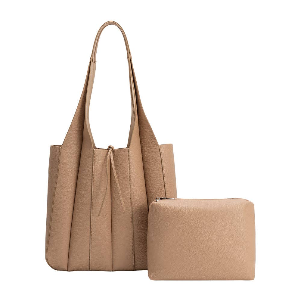 Melie Bianco Harper Recycled Vegan Leather Tote Bag - Capri by Sunset & Co.
