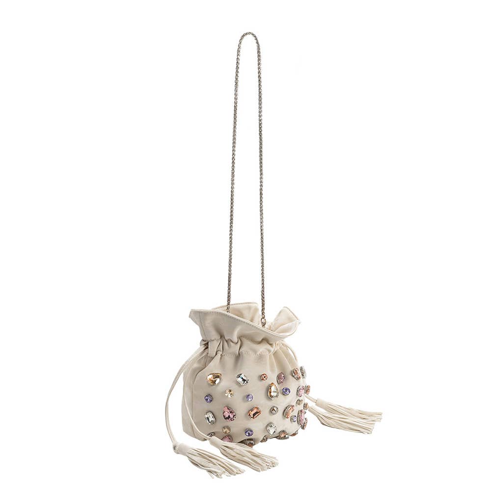 Melie Bianco Starla Vegan Leather Jewel Top Handle Bag - Capri by Sunset & Co.