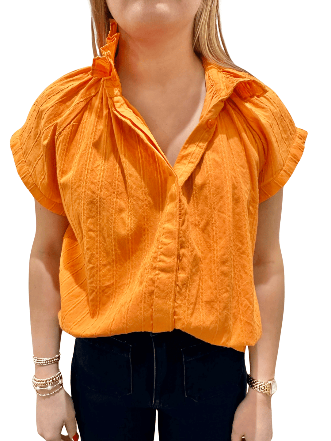 Never A Wallflower Vicki Button Down Top - Capri by Sunset & Co.