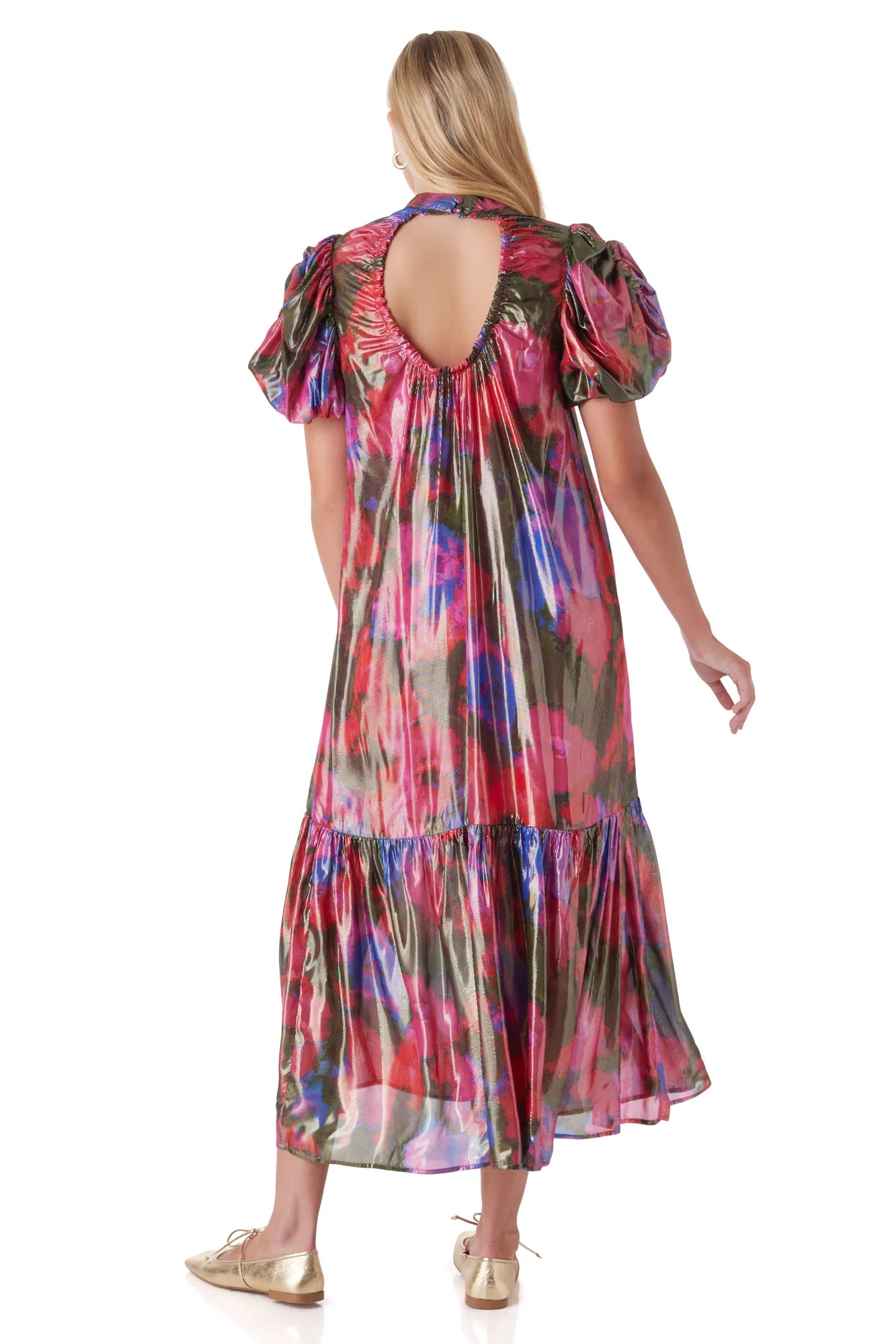 Loretta Dress - Blurred Floral Bright