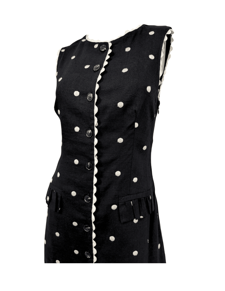 En Saison Heather Embroidered Polka Dot Mini Dress - Capri by Sunset & Co.