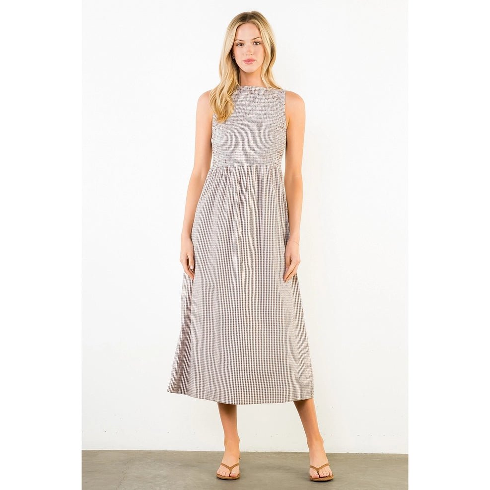 Sleeveless Smocked Midi Dress - Capri by Sunset & Co.