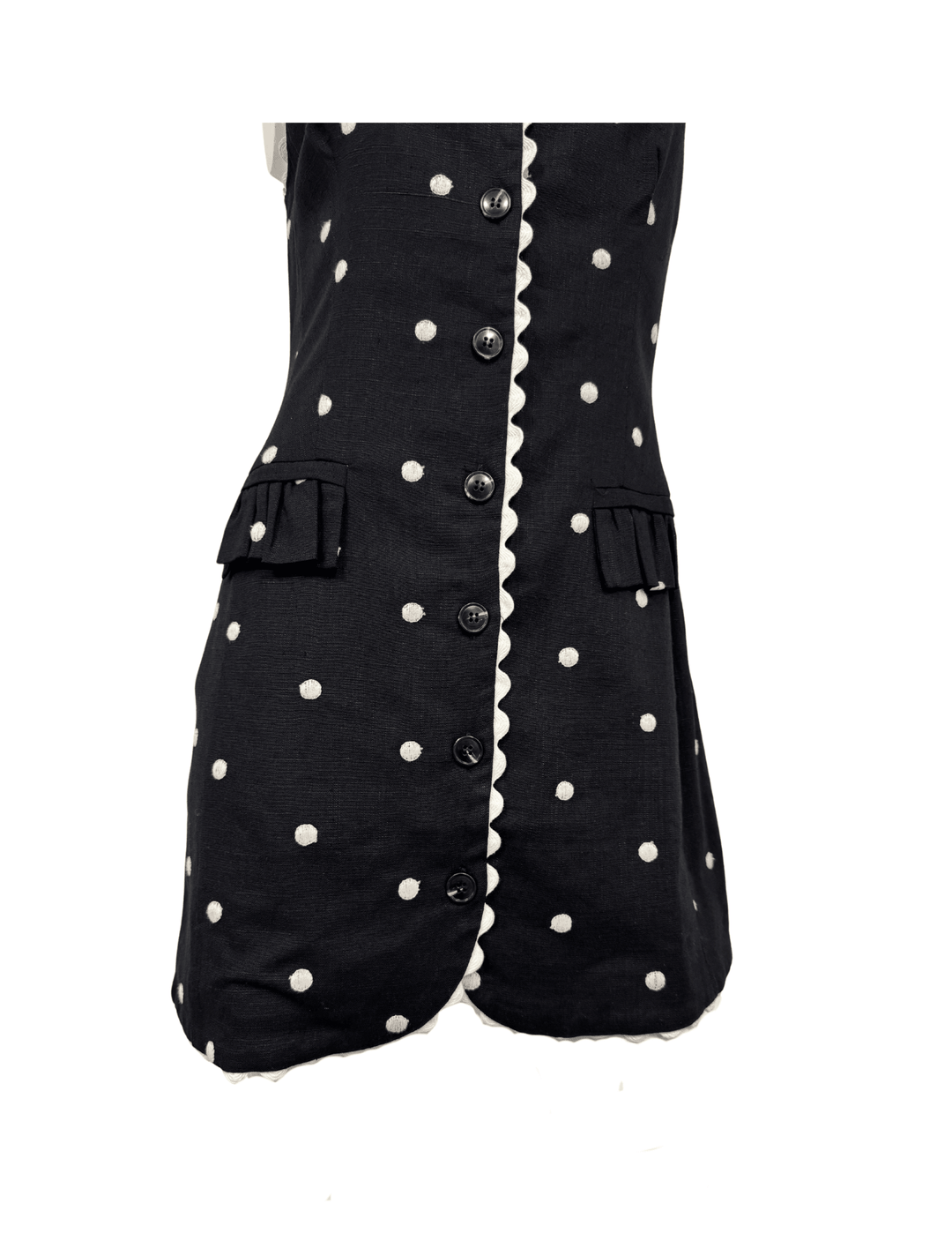 En Saison Heather Embroidered Polka Dot Mini Dress - Capri by Sunset & Co.