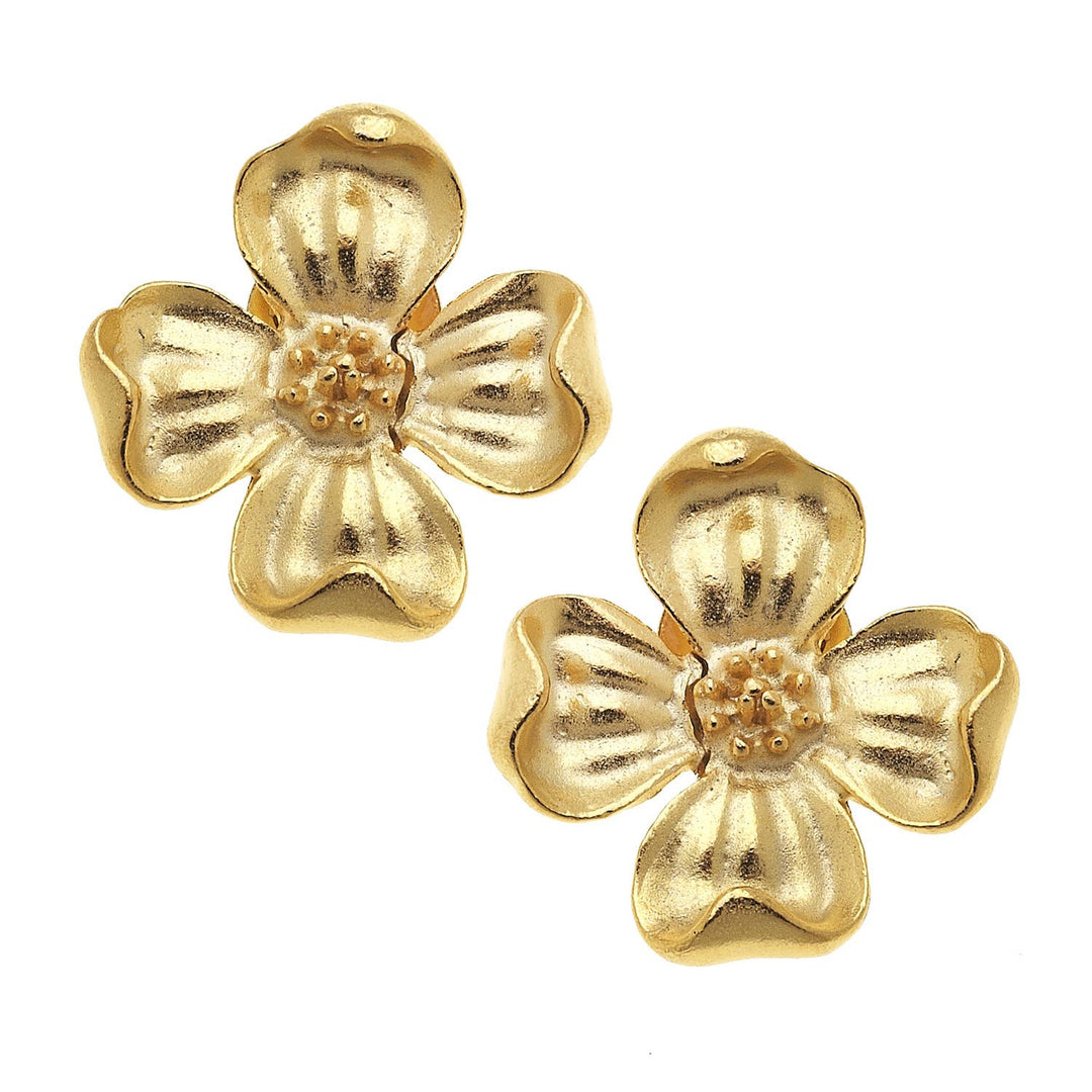 Susan Shaw Dogwood Flower Stud Earrings - Capri by Sunset & Co.