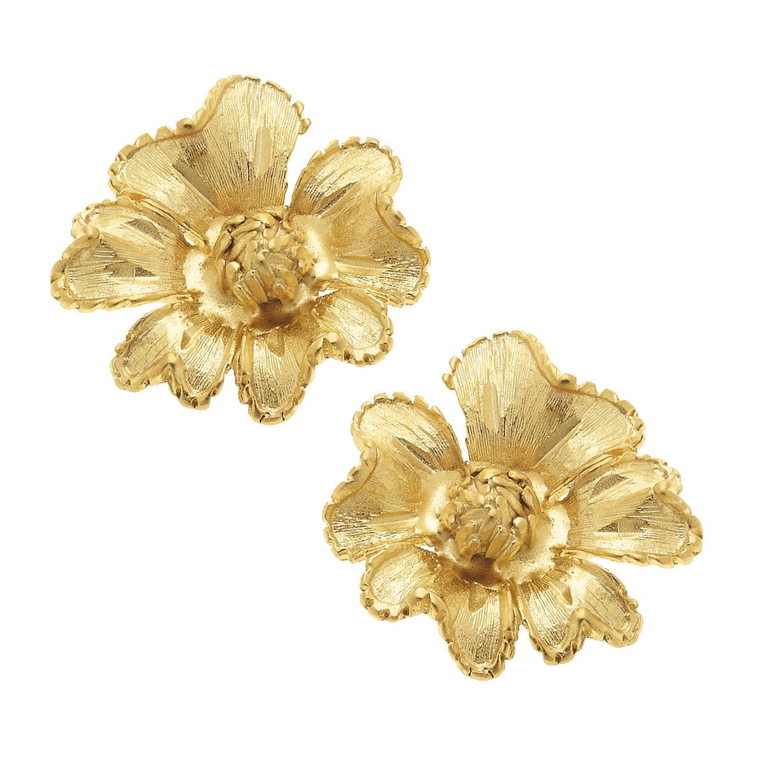 Susan Shaw Marigold Flower Stud Earrings - Capri by Sunset & Co.