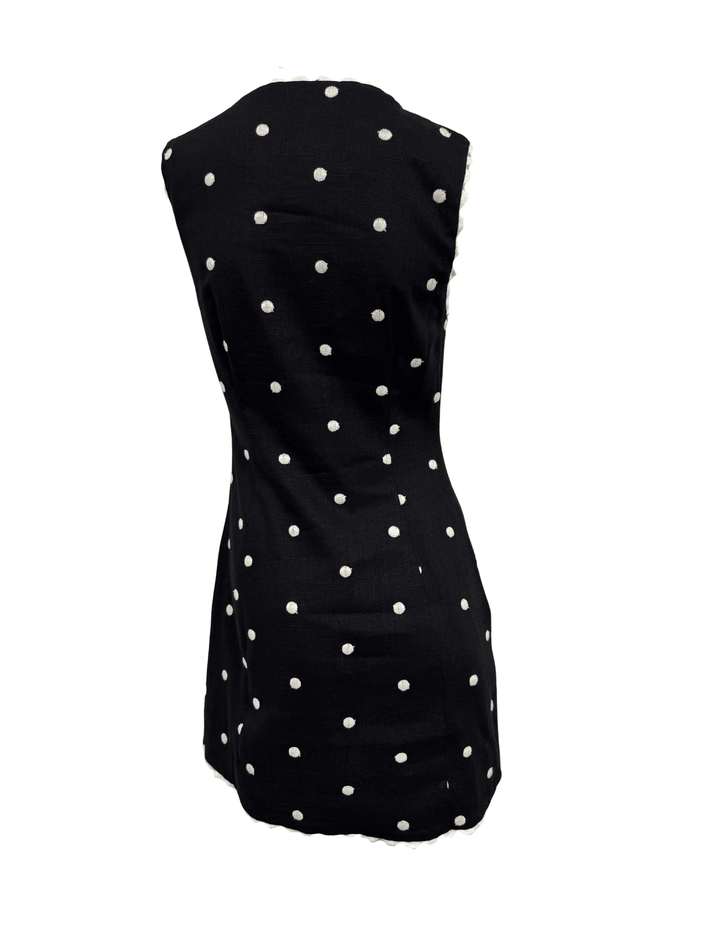 En Saison Heather Embroidered Polka Dot Mini Dress - Capri by Sunset & Co.