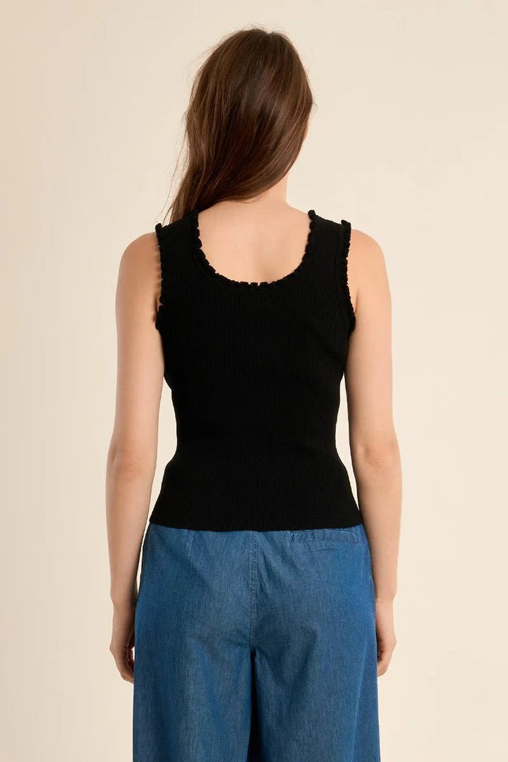 Molly Bracken Knitted Ruffle Tank Top - Capri by Sunset & Co.