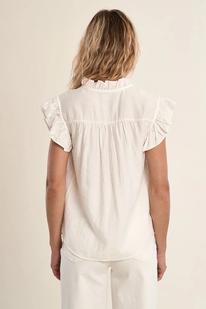 Molly Bracken Ruffle Blouse - Capri by Sunset & Co.