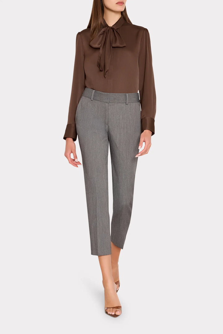 Milly Tie Neck Silk Blouse - Capri by Sunset & Co.
