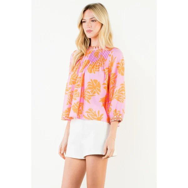 THML Long Sleeve Floral Top - Capri by Sunset & Co.