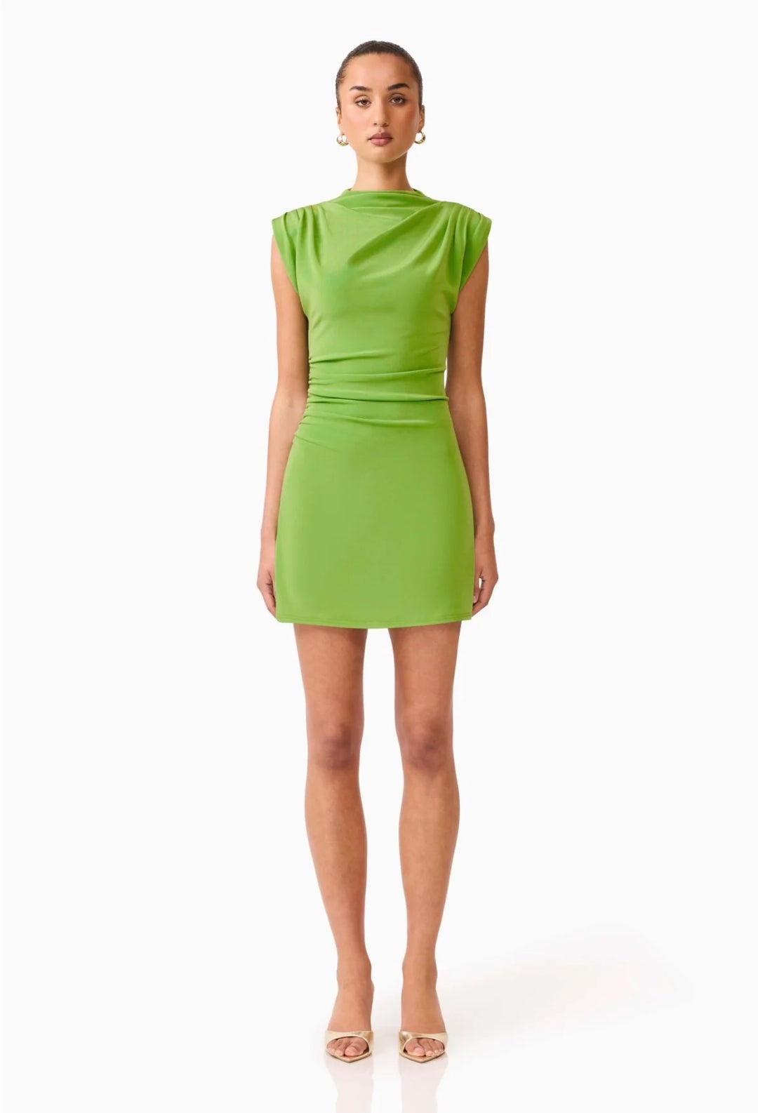 Elliatt Marisol High Neck Mini Dress Green / S