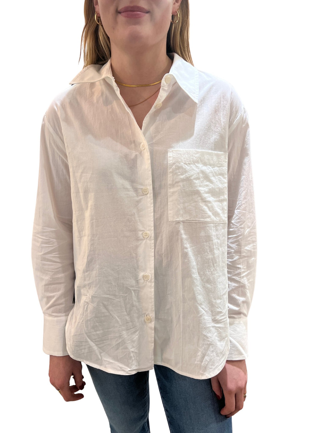 J. Society Button Up Long Sleeve Top - Capri by Sunset & Co.