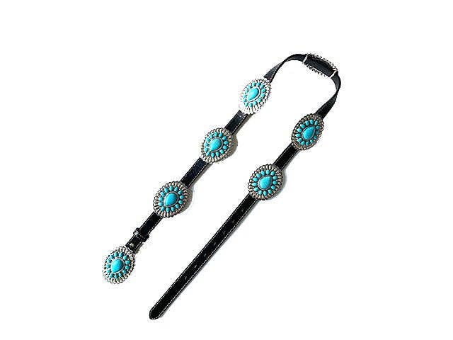 Western Concho Leather Belt