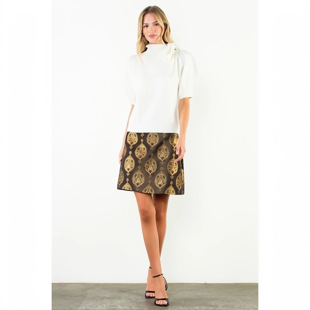 Pattern Shiny Skirt - Capri by Sunset & Co.