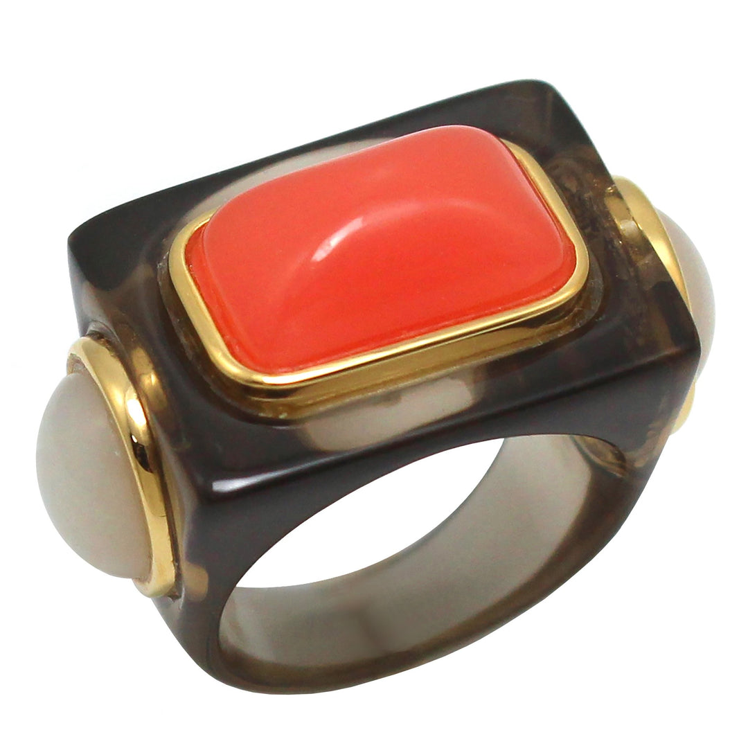 Lucas Jack Large Rectangle 3 - Stone Ring - Capri by Sunset & Co.