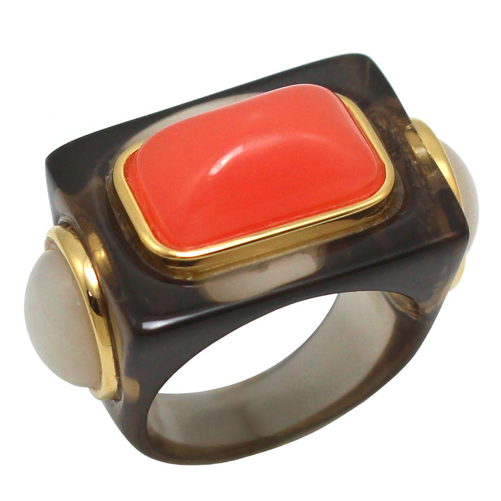 Lucas Jack Large Rectangle 3 - Stone Ring - Capri by Sunset & Co.