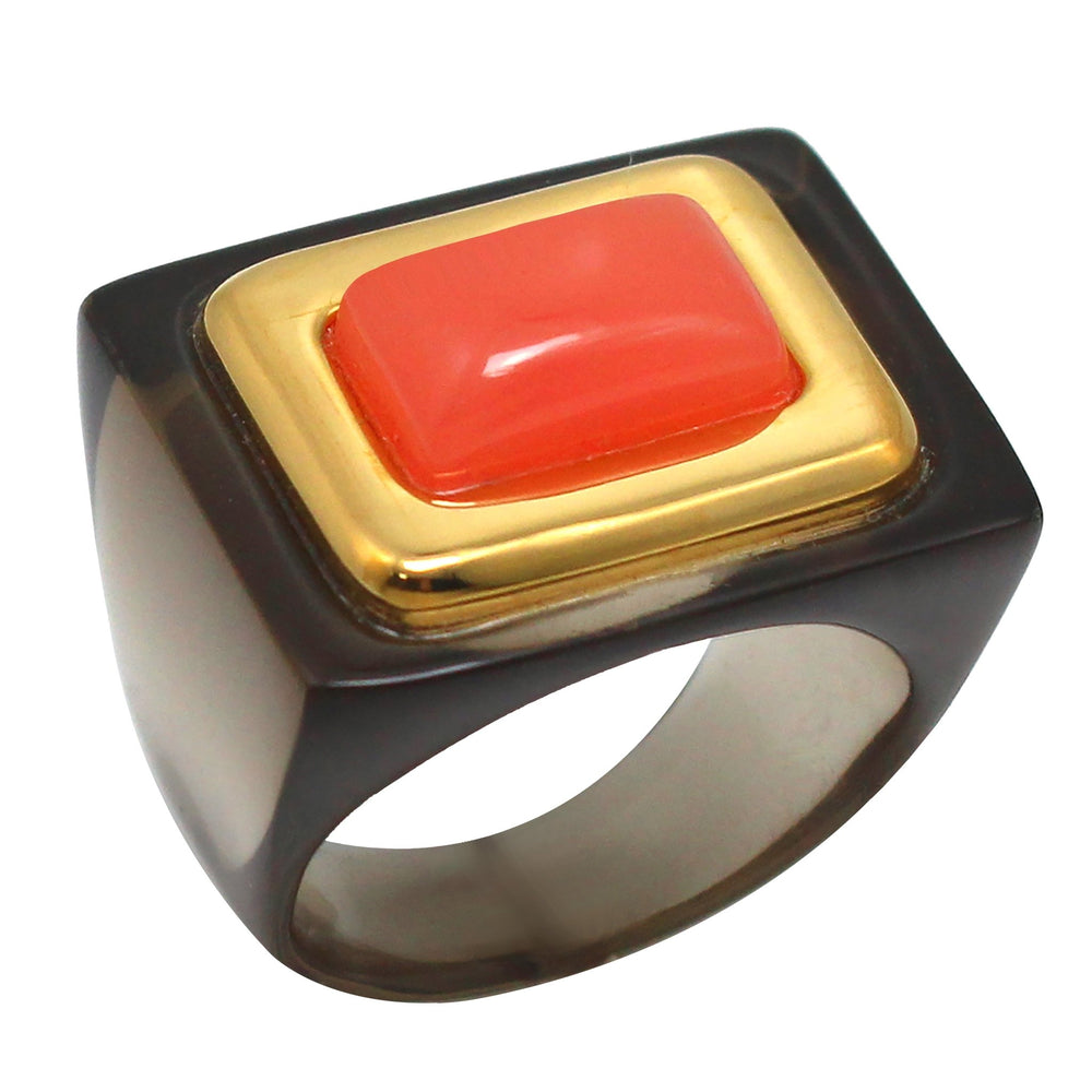 Lucas Jack Small Rectangle Stone Ring - Capri by Sunset & Co.