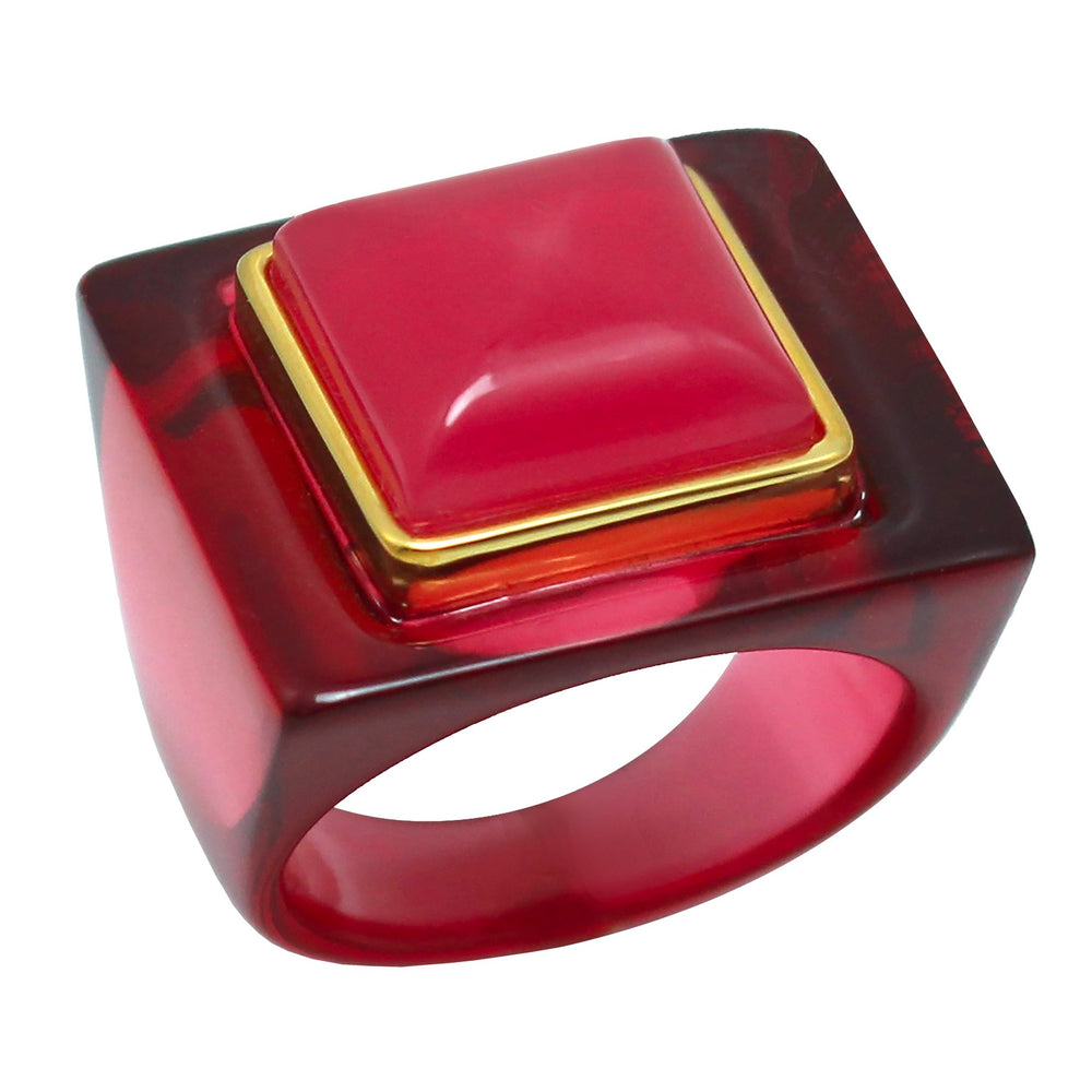 Lucas Jack Large Square Stone Ring - Capri by Sunset & Co.