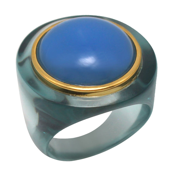 Lucas Jack Large Circle Stone Ring - Capri by Sunset & Co.