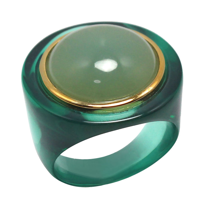 Lucas Jack Large Circle Stone Ring - Capri by Sunset & Co.