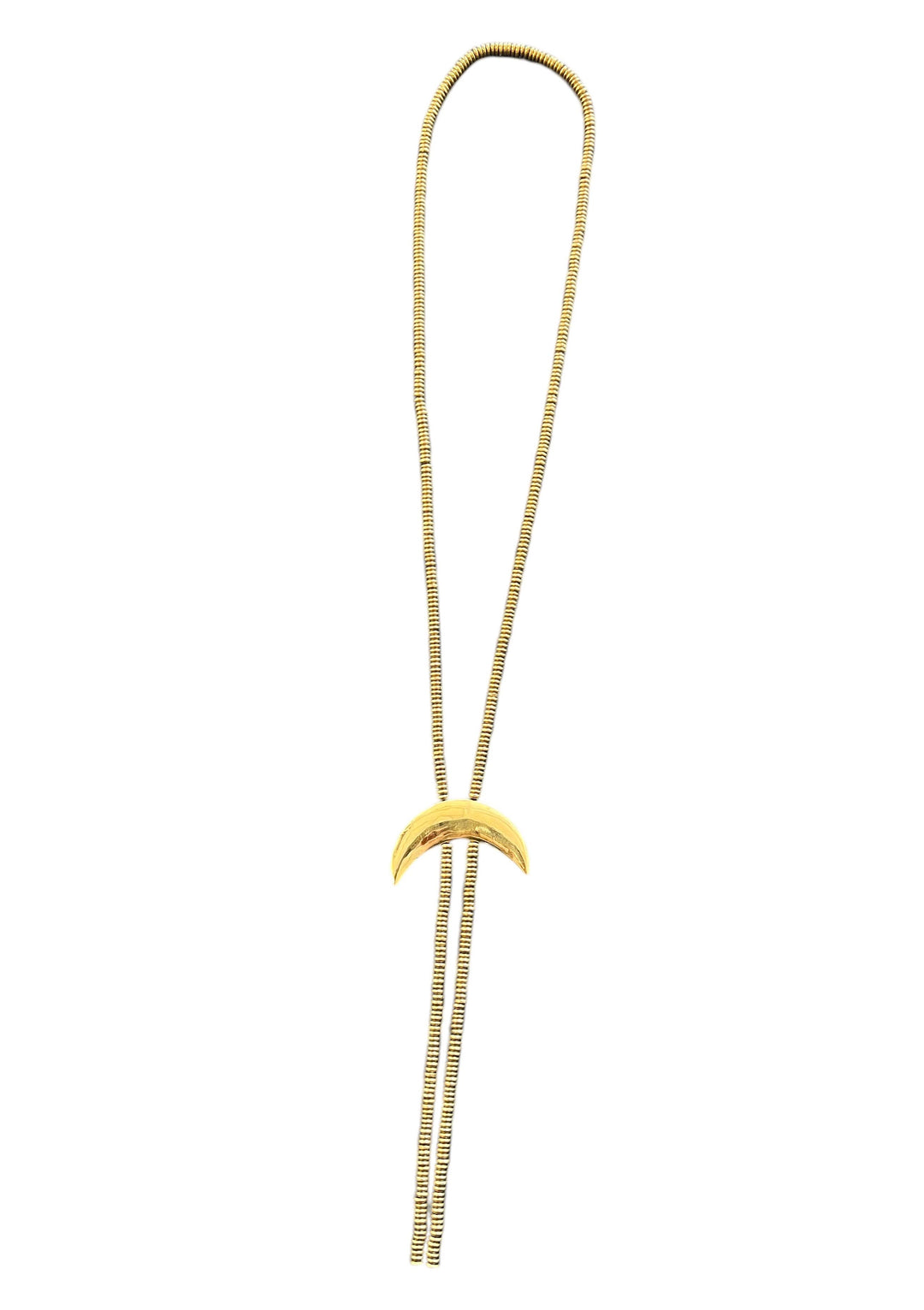 Brass Crescent Moon Bolo Necklace