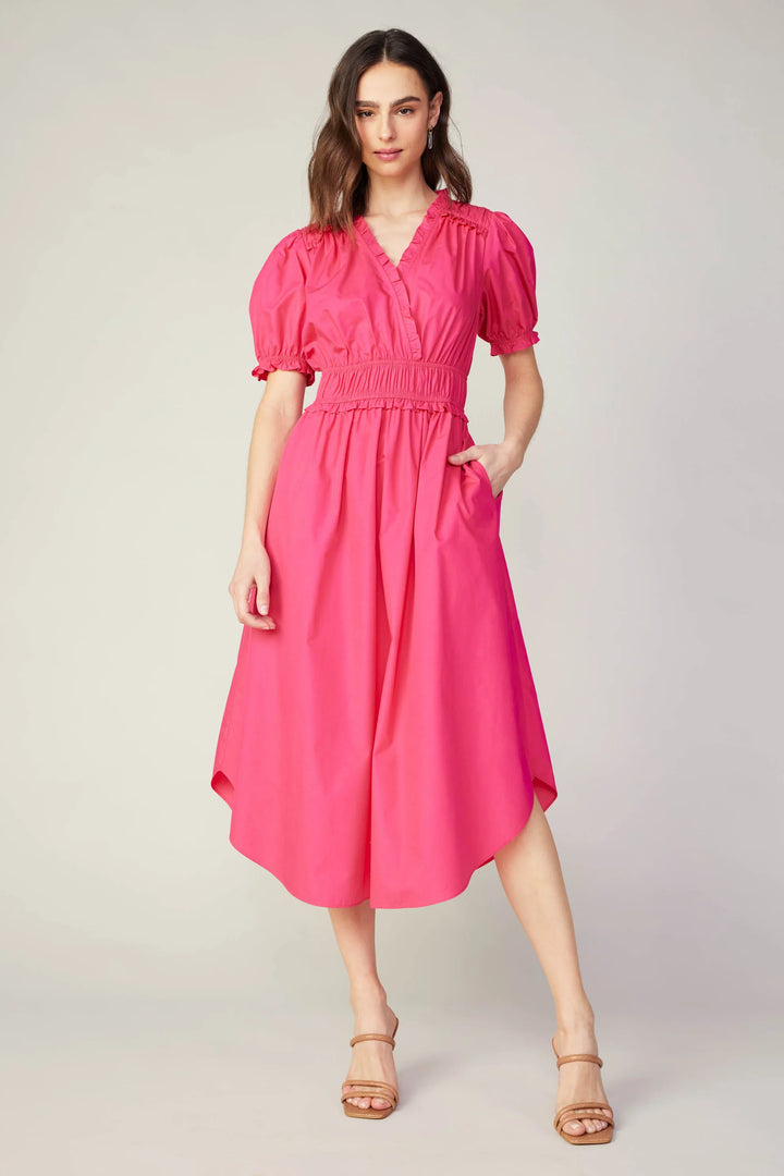 Current Air Ruffled Surplice Midi Dress