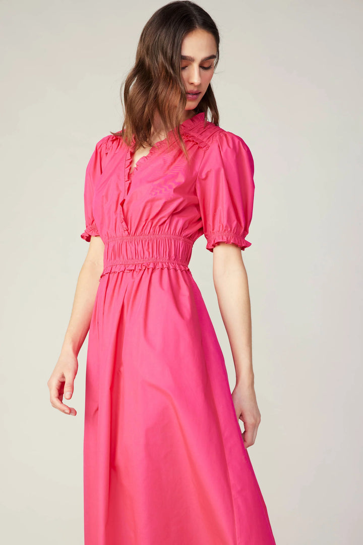 Current Air Ruffled Surplice Midi Dress