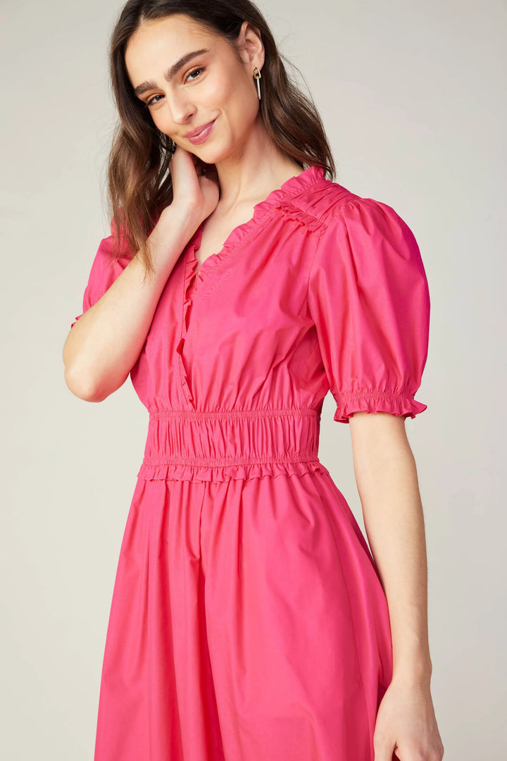 Current Air Ruffled Surplice Midi Dress