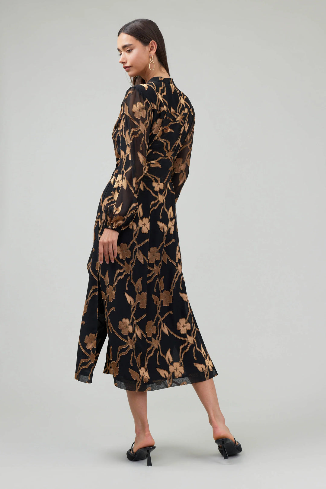 Current Air Textured Floral Midi Dress