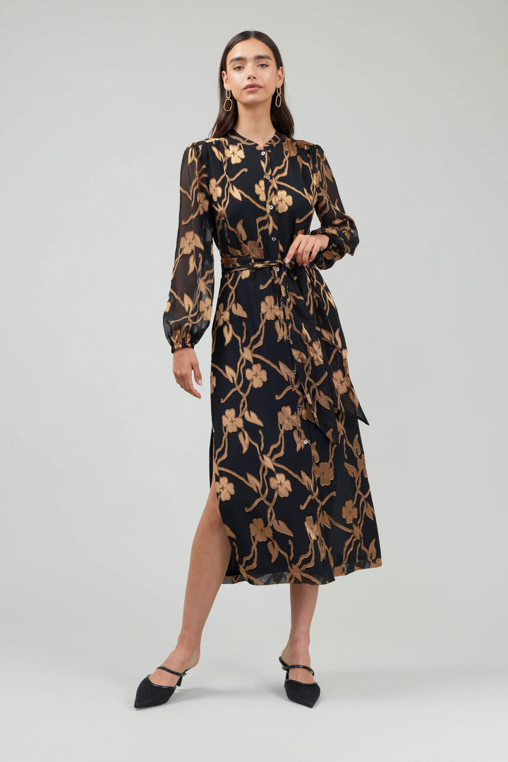 Current Air Textured Floral Midi Dress