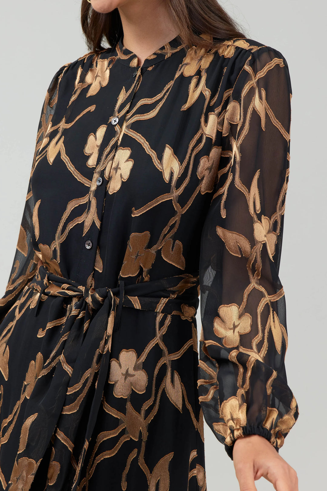 Current Air Textured Floral Midi Dress