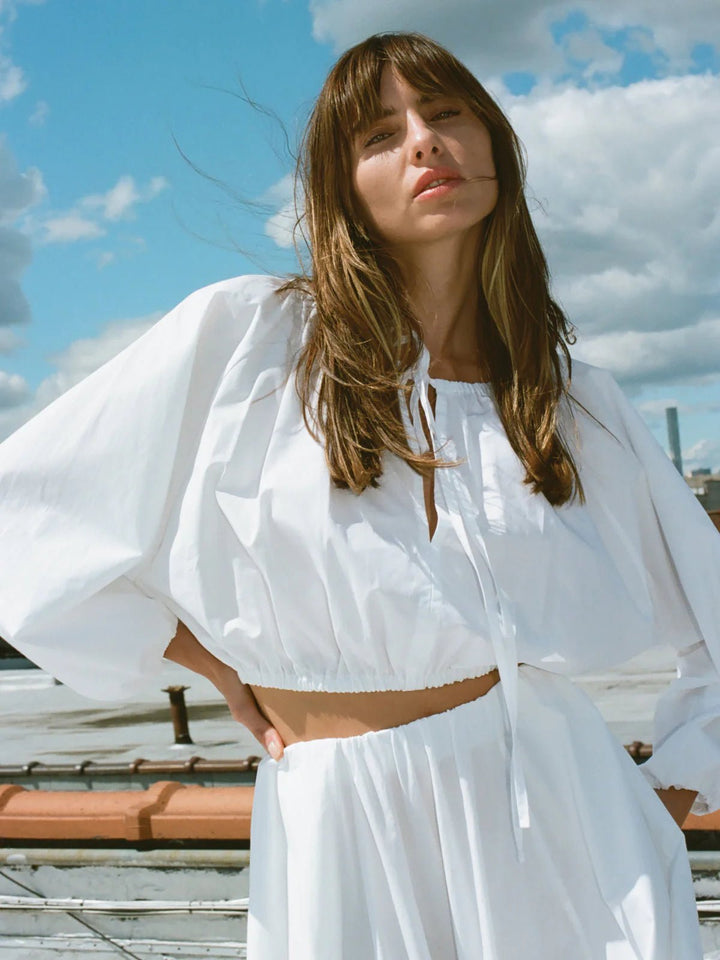 Faherty Coastal Poplin Nera Top - Capri by Sunset & Co.