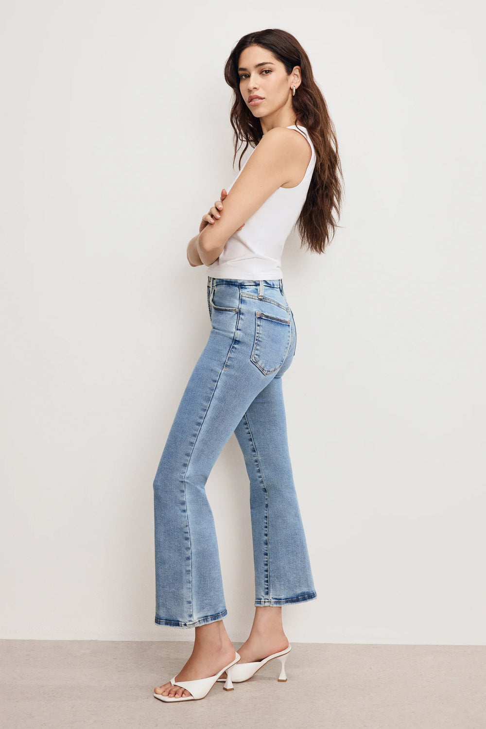 Good American Good Legs Crop Mini Boot Jeans - Capri by Sunset & Co.