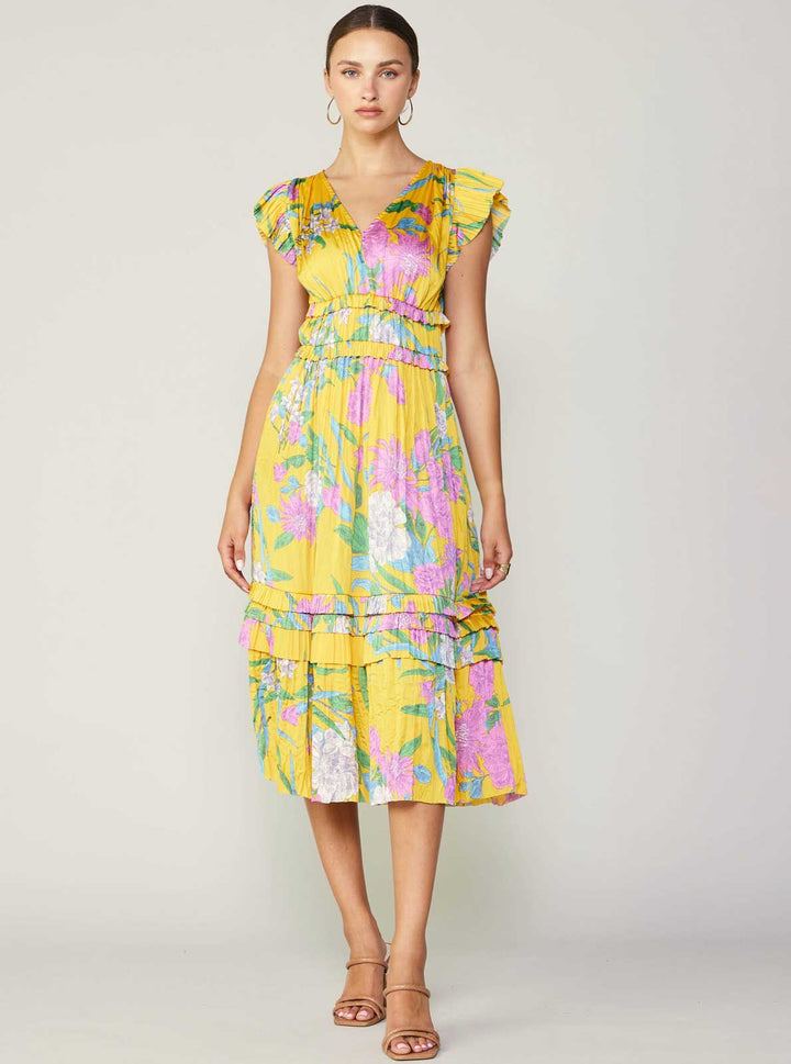 Current Air Pleated Midi Dress - Capri by Sunset & Co.