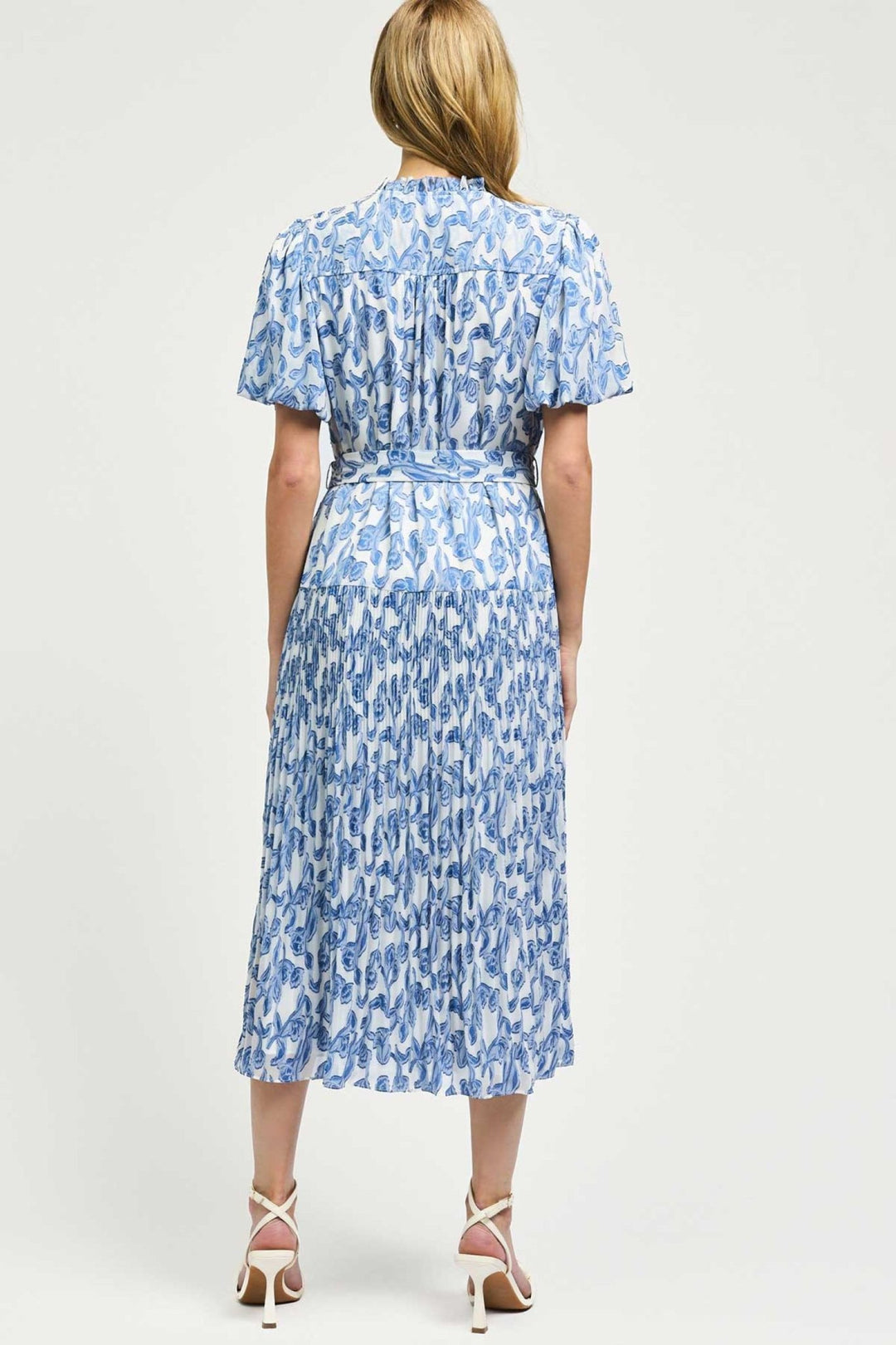 Current Air Puff Sleeve Midi Dress - Capri by Sunset & Co.