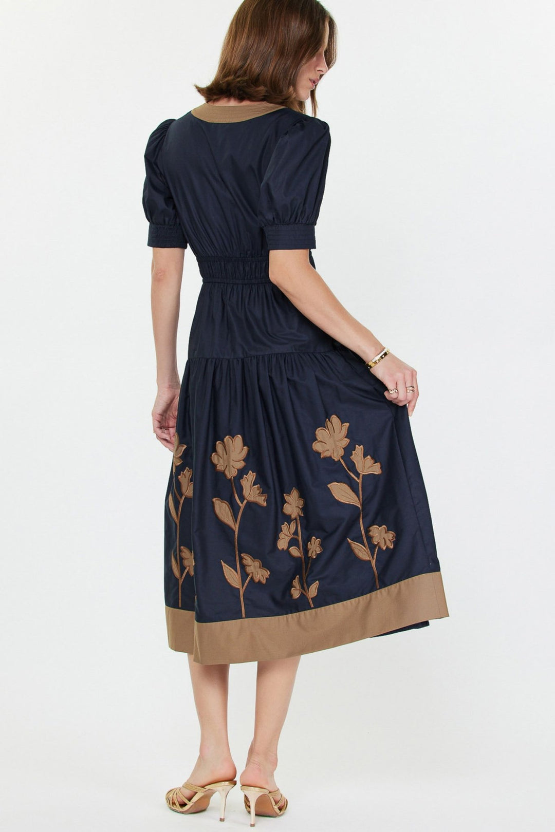 Current Air V Neck Midi Dress - Capri by Sunset & Co.