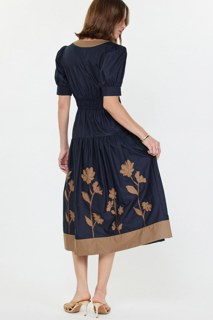 Current Air V Neck Midi Dress - Capri by Sunset & Co.