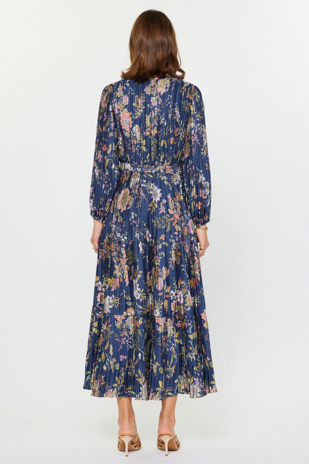 Current Air Floral Pleated Midi Dress - Capri by Sunset & Co.