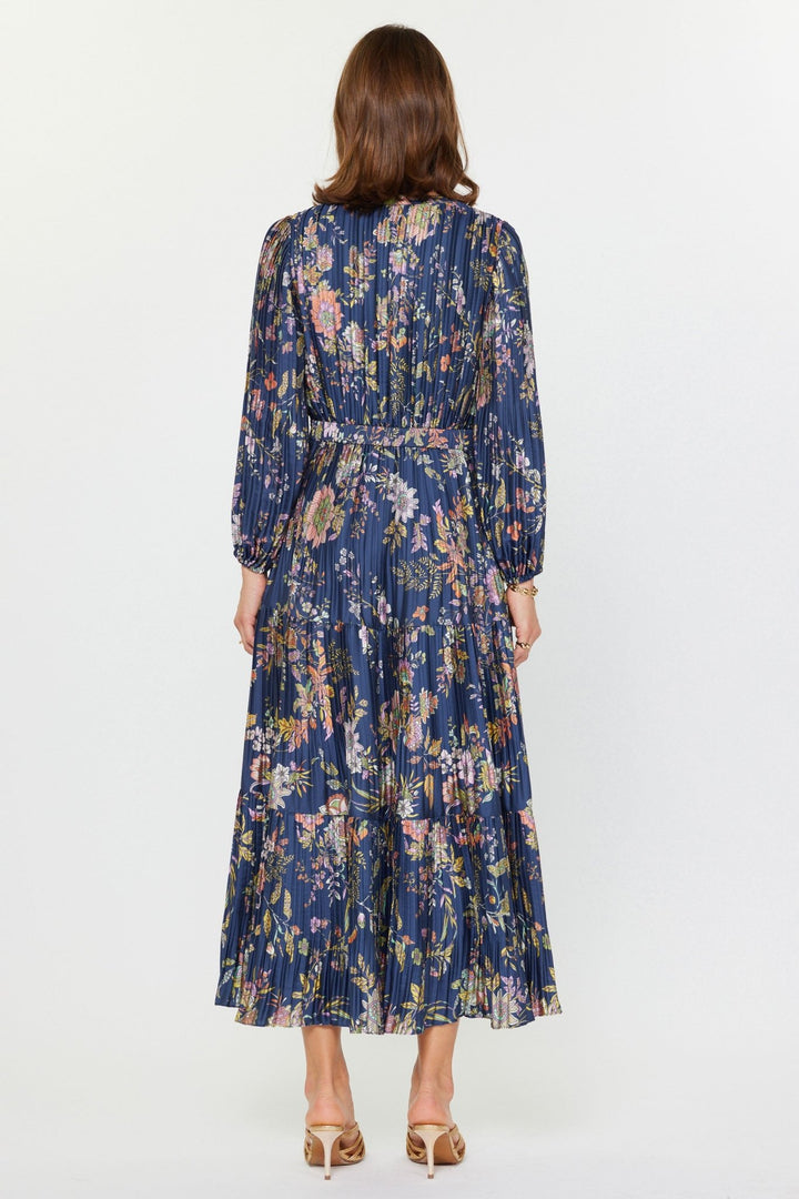 Current Air Floral Pleated Midi Dress - Capri by Sunset & Co.
