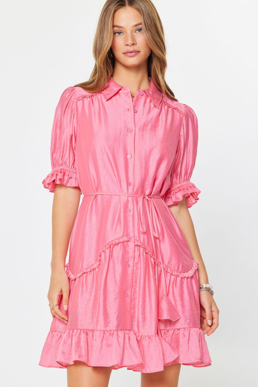 Current Air Ruffle Mini Dress - Capri by Sunset & Co.