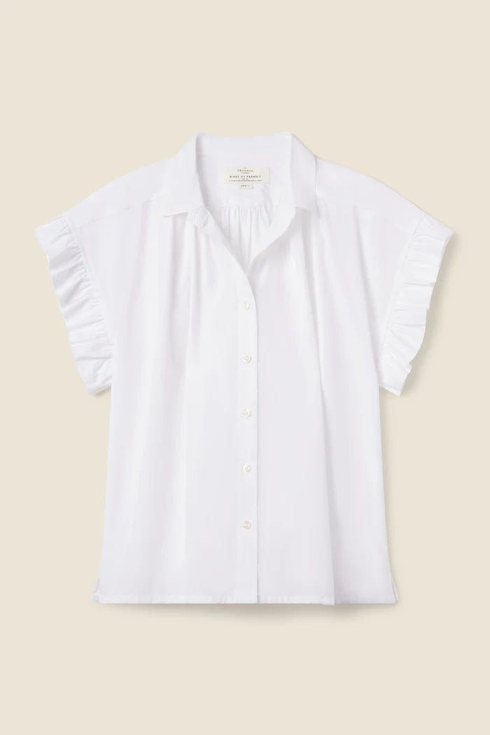 Trovata Marianne B Ruffle Sleeve Shirt - Capri by Sunset & Co.