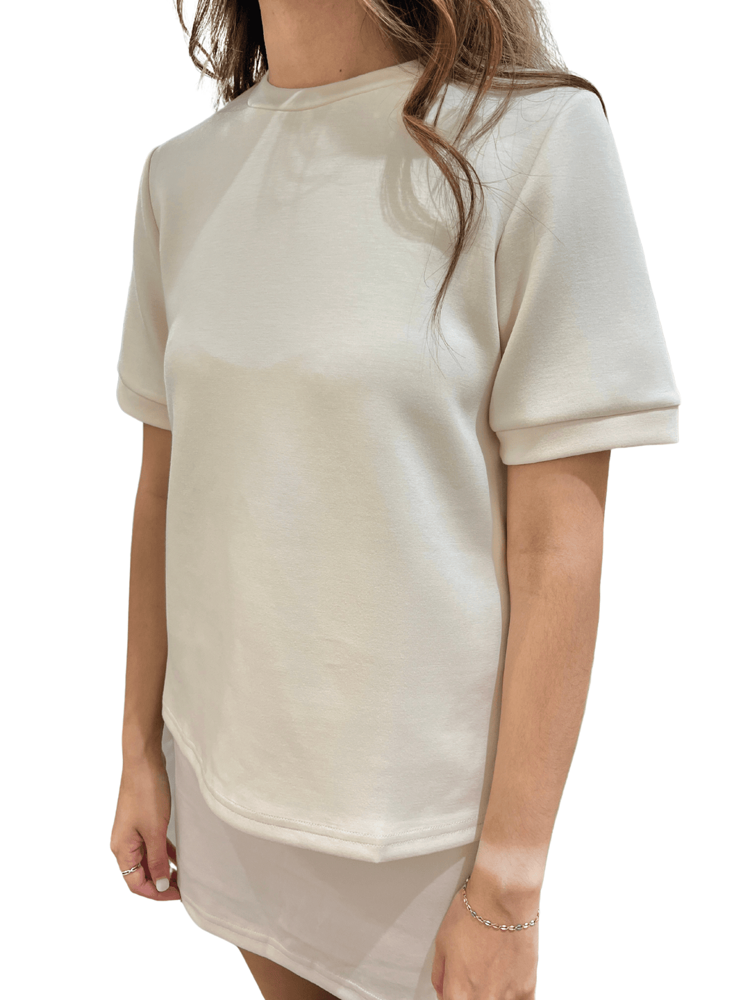 P. Cill Round Neck Short Sleeve Tee - Capri by Sunset & Co.