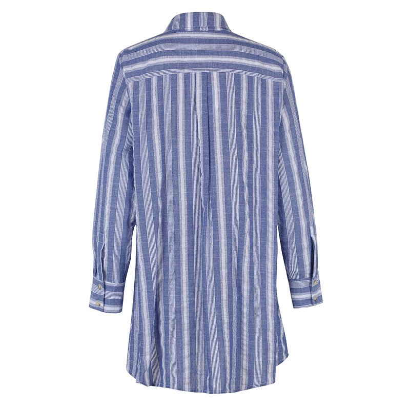 The Shirt The Raya Dress - Blue Stripe - Capri by Sunset & Co.