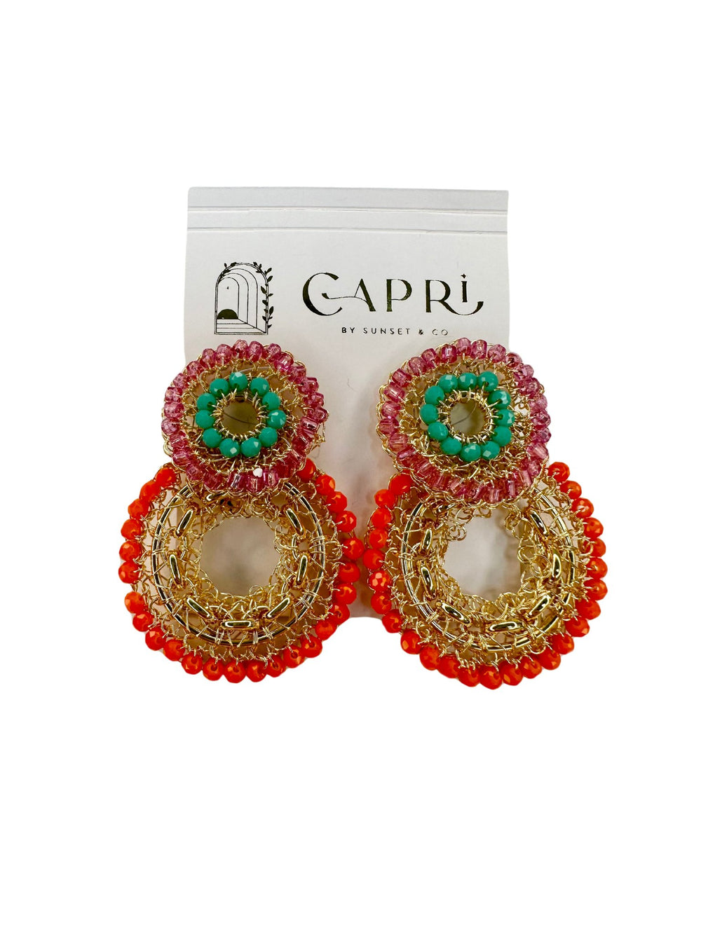 Lavish Flux Double Earrings - Capri by Sunset & Co.
