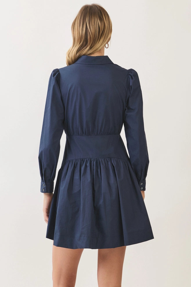 Pinch Button Down Mini Dress