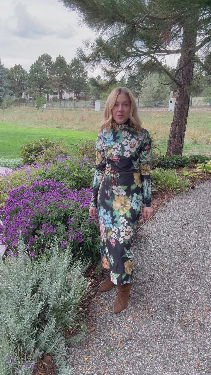 Never A Wallflower Knit Turtleneck Dress - Capri by Sunset & Co.
